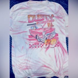 ROMWE pink/white tie dye with car picture. Women’s large